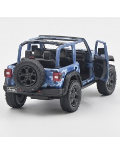Jeep Wrangler camuflado descapotado azul Escala 1:34- Carros de colección 2