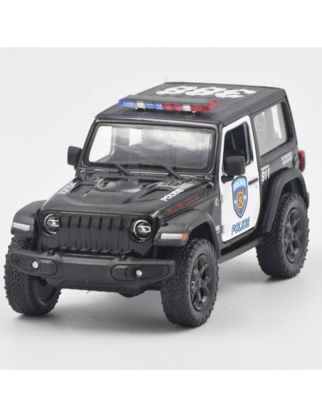 Jeep Wrangler police negro Escala 1:34- Carros de colección