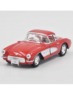 Chevrolet Corvette 1957 Rojo con blanco - Escala 1:34