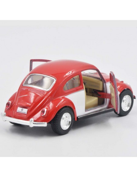 Volkswagen Bettle rojo blanco Escala 1:32- Artículos de colección