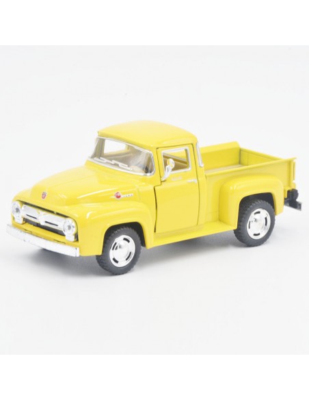 ford f100 pickup 1956 amarillo - Escala 1:38  - Carros de colección