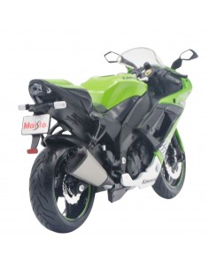 kawasaki ninja 2X-10R verde raya blanca -Motos a escala 1:12 2