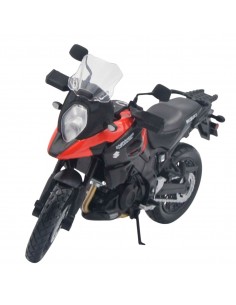 Suzuki v-strom negro rojo -Motos a escala 1:12- Tienda de coleccionistas