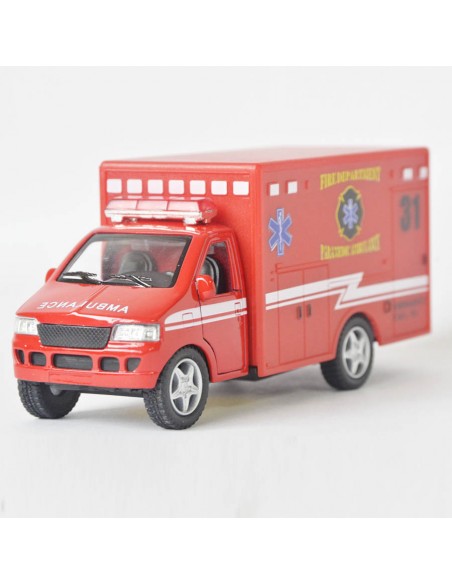 Ambulancia a escala roja Escala 1:38 Autos a escala – Sin gasolina