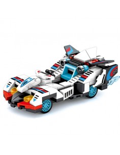 Auto para armar blanco con azul - 146 piezas - Artículos de colección