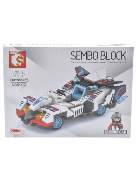 Auto para armar blanco con azul - 146 piezas - Artículos de colección