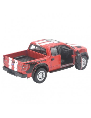 Ford Raptor 2014 F-150 azul con rayas - Escala 1:46- Escala 1:46