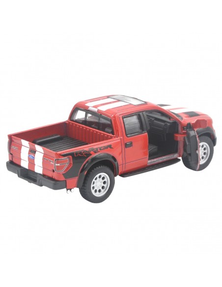 Ford Raptor 2014 F-150 azul con rayas - Escala 1:46- Escala 1:46