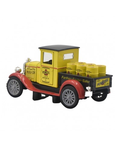 Chevy Pickup 1928 Amarillo con Rojo y Negro - Escala 1:32  - Carros de colección