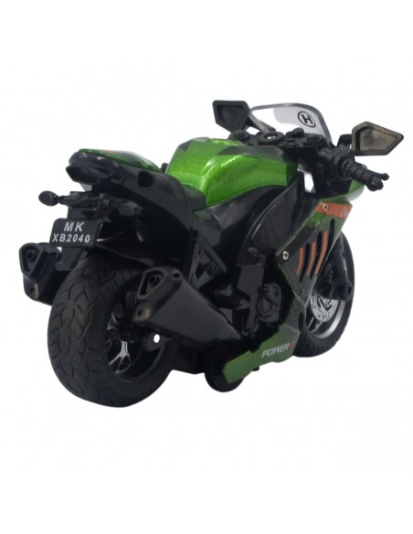 Moto Deportiva Verde Escala 1:10  - Artículos de colección
