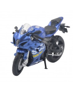 Suzuki GSX-R1000 azul  -Motos a escala 1:18 10 cm largo