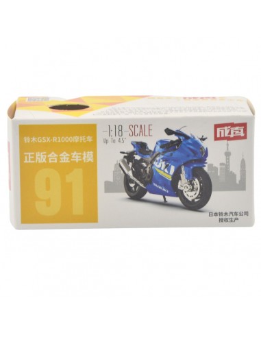 Suzuki GSX-R1000 azul  -Motos a escala 1:18 10 cm largo