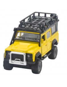 Land rover defender amarillo 4 puertas Escala 1:43- Carros de colección