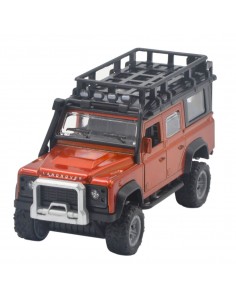 Land rover defender naranja 4 puertas Escala 1:43- Carros de colección