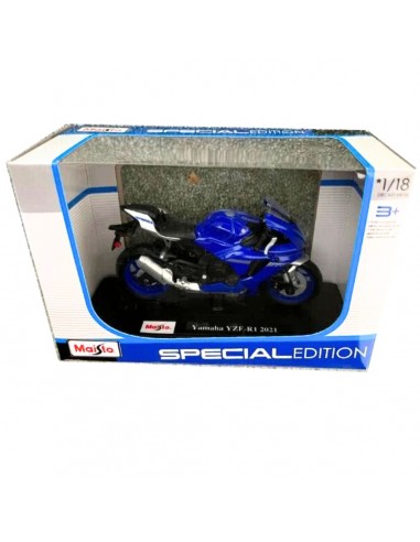 Yamaha YZF R1 2021 azul - Escala 1:18   a escala