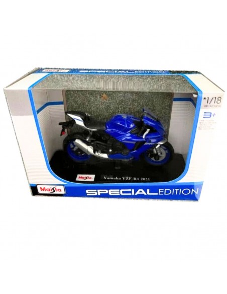 Yamaha YZF R1 2021 azul - Escala 1:18   a escala Yamaha YZF R1 2021 azul - Escala 1:18   a escala